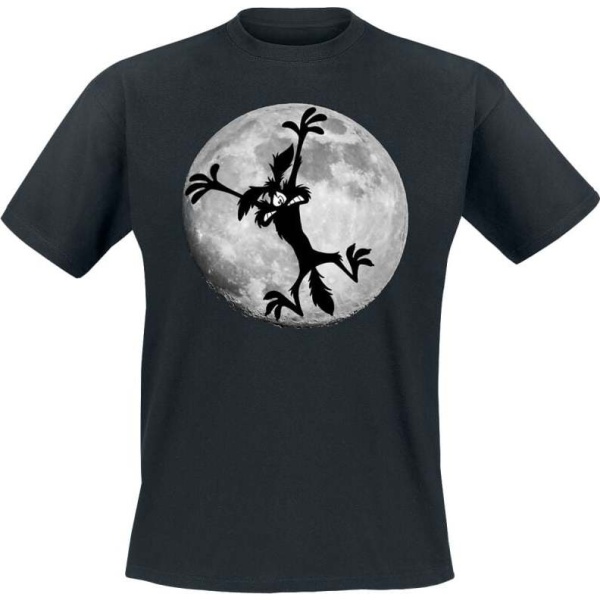 Looney Tunes Coyote - Moon Jump Tričko černá - Merchstore.cz