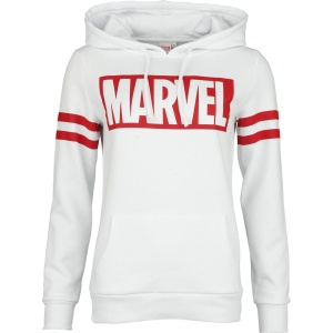 Marvel Logo Dámská mikina s kapucí bílá - Merchstore.cz