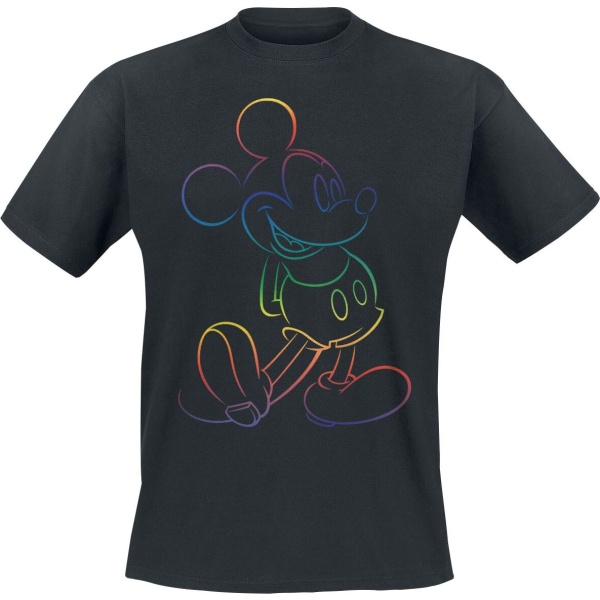 Mickey & Minnie Mouse Rainbow Mickey Tričko černá - Merchstore.cz