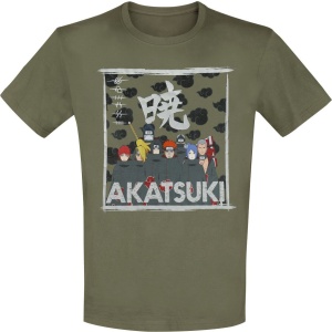 Naruto Akatsuki Clan Tričko zelená - Merchstore.cz