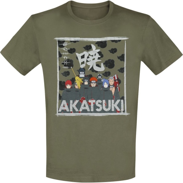 Naruto Akatsuki Clan Tričko zelená - Merchstore.cz