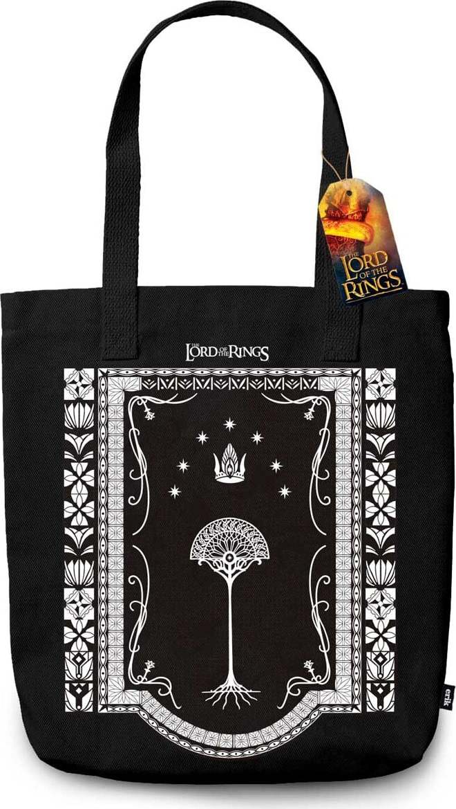 Pán prstenů Gondor Plátená taška cerná/bílá - Merchstore.cz Pán prstenů Gondor Plátená taška cerná/bílá - Merchstore.cz