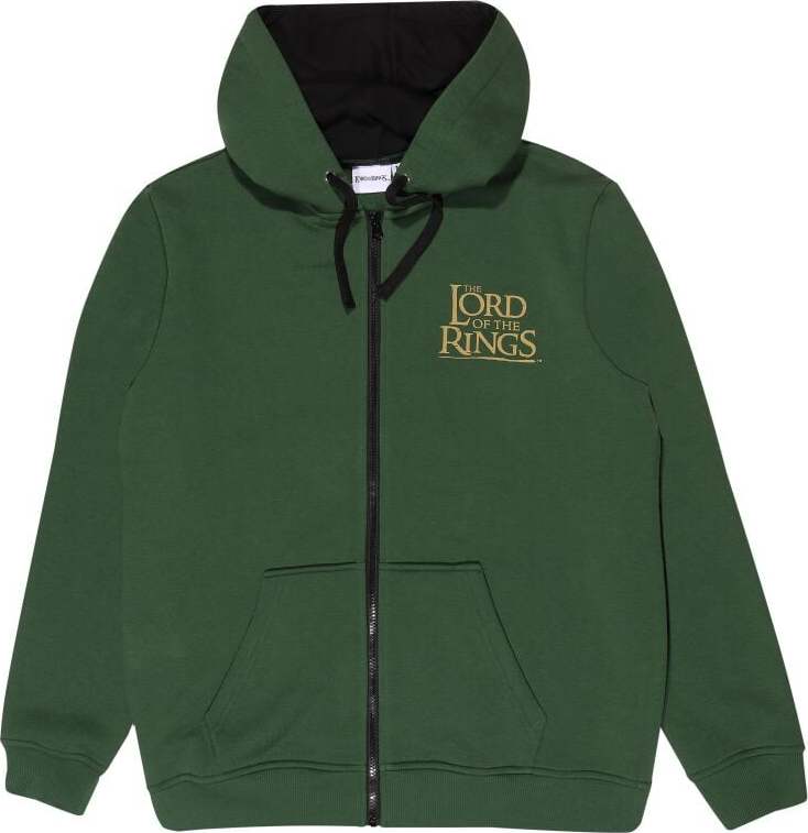 Pán prstenů Logo Mikina s kapucí na zip zelená - Merchstore.cz Pán prstenů Logo Mikina s kapucí na zip zelená - Merchstore.cz