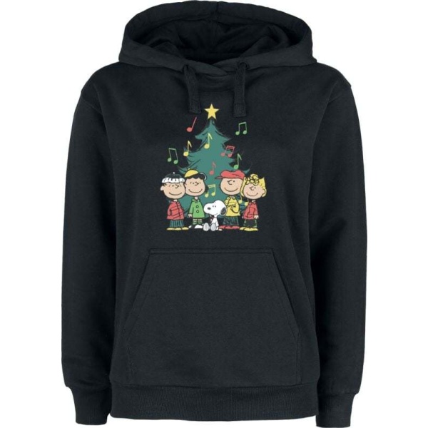 Peanuts Peanuts - Christmas Tree Dámská mikina s kapucí černá - Merchstore.cz