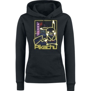 Pokémon Pikachu - Neon Dámská mikina s kapucí černá - Merchstore.cz