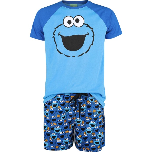 Sesame Street Cookie Monster pyžama modrá - Merchstore.cz