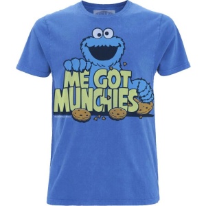 Sesame Street Famous Forever - Me Got Munchies Tričko modrá - Merchstore.cz