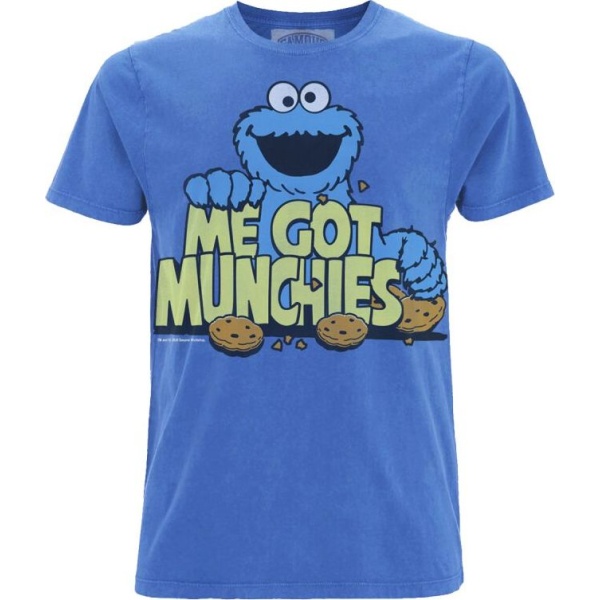 Sesame Street Famous Forever - Me Got Munchies Tričko modrá - Merchstore.cz