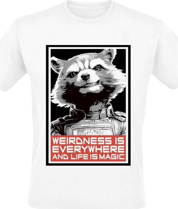 Strážci galaxie Red Rocket Tričko bílá - Merchstore.cz Strážci galaxie Red Rocket Tričko bílá - Merchstore.cz