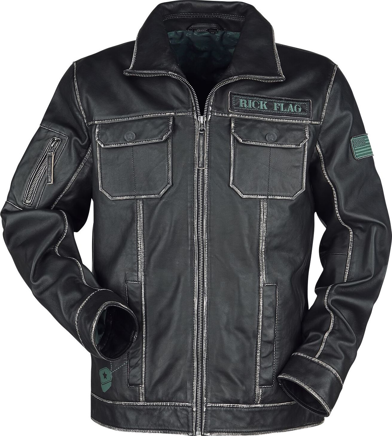 Suicide Squad 2 - Rick Flag Kožená bunda černá - Merchstore.cz Suicide Squad 2 - Rick Flag Kožená bunda černá - Merchstore.cz