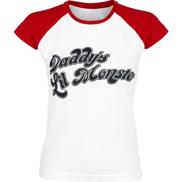 Suicide Squad Daddy's Lil' Monster Dámské tričko bílá/cervená - Merchstore.cz