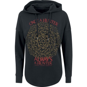 Supernatural Once A Hunter Always A Hunter Dámská mikina s kapucí černá - Merchstore.cz