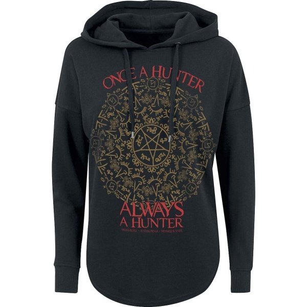 Supernatural Once A Hunter Always A Hunter Dámská mikina s kapucí černá - Merchstore.cz