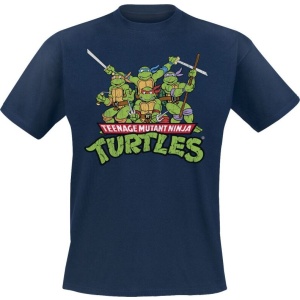 Teenage Mutant Ninja Turtles Turtles Distressed Group Tričko námořnická modrá - Merchstore.cz