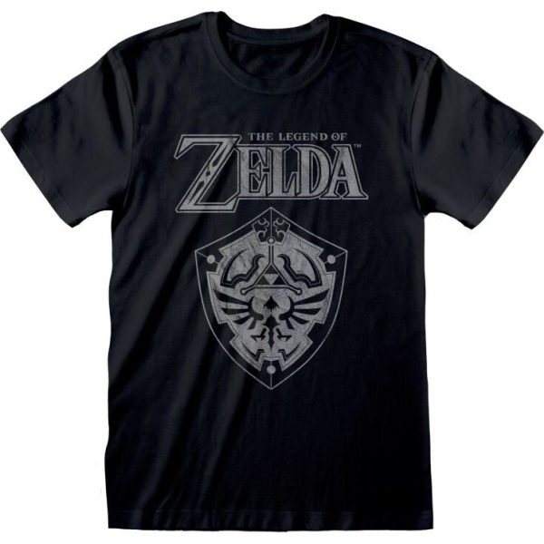 The Legend Of Zelda Distressed Shield Tričko černá - Merchstore.cz