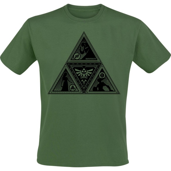 The Legend Of Zelda Triforce Tričko tmave zelená - Merchstore.cz