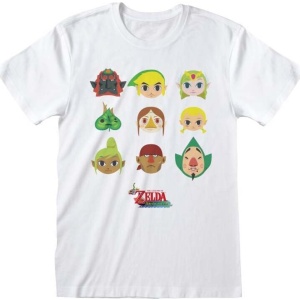 The Legend Of Zelda Wind Waker Faces Tričko bílá - Merchstore.cz