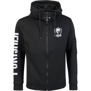 The Punisher Logo Skull Mikina s kapucí na zip černá - Merchstore.cz