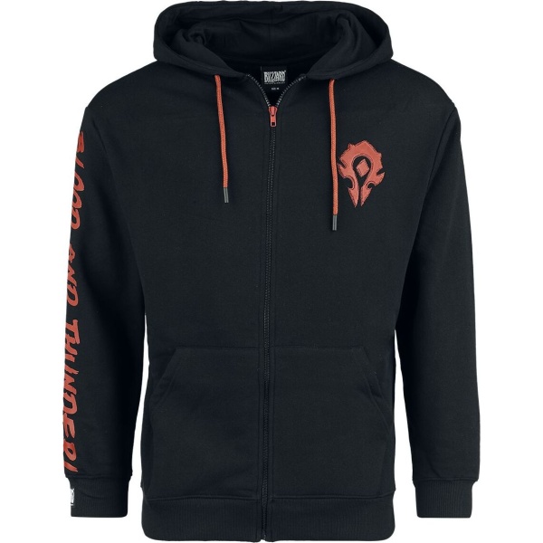 World Of Warcraft Horde - Blood And Thunder Mikina s kapucí na zip černá - Merchstore.cz