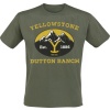 Yellowstone Dutton Ranch Montana - Est. 1883 Tričko olivová - Merchstore.cz