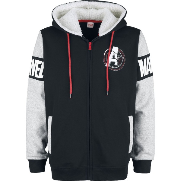 Avengers Avengers Mikina s kapucí na zip skvrnitá černá / šedá - Merchstore.cz