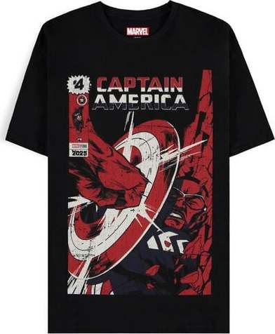 Captain America Brave New World - Retro Tričko černá - Merchstore.cz Captain America Brave New World - Retro Tričko černá - Merchstore.cz