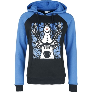 Frozen Olaf und Sven Dámská mikina s kapucí cerná/modrá - Merchstore.cz