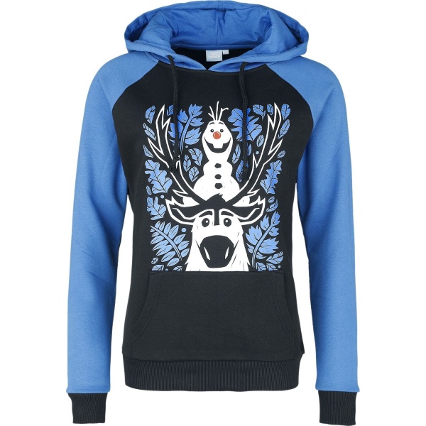 Frozen Olaf und Sven Dámská mikina s kapucí cerná/modrá - Merchstore.cz