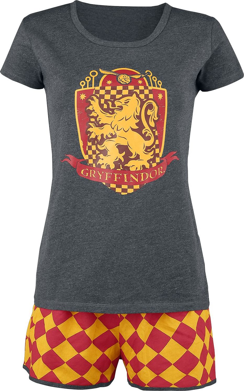 Harry Potter Gryffindor Quidditch pyžama šedá / červená / žlutá - Merchstore.cz Harry Potter Gryffindor Quidditch pyžama šedá / červená / žlutá - Merchstore.cz