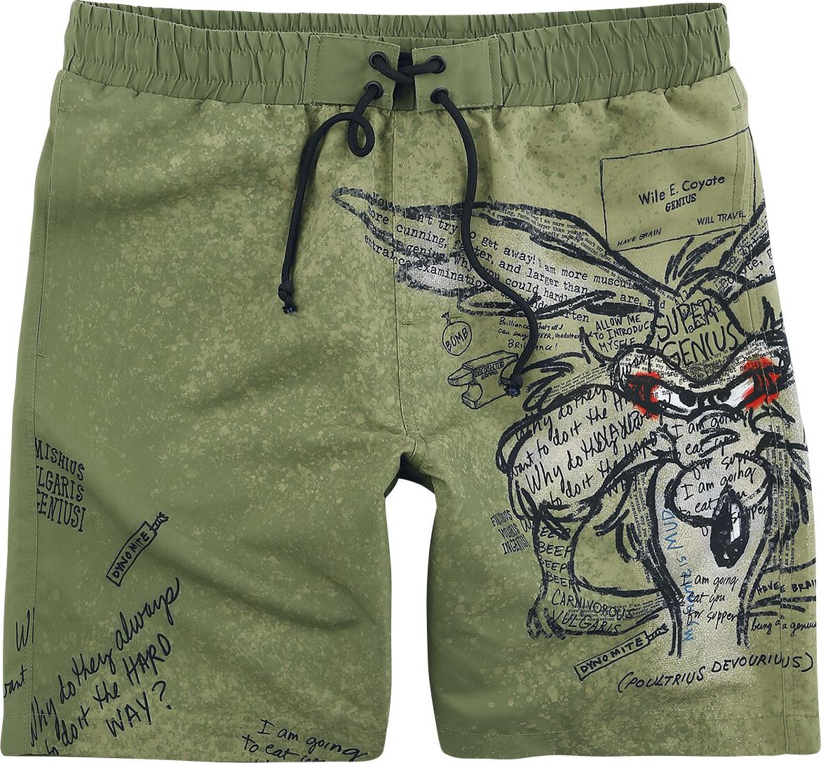 Looney Tunes Coyote Pánské plavky olivová - Merchstore.cz Looney Tunes Coyote Pánské plavky olivová - Merchstore.cz