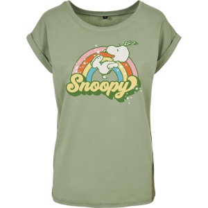 Peanuts Snoopy - Retro Rainbow Dámské tričko zelená - Merchstore.cz