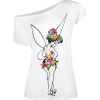 Peter Pan Tinker Bell - Flower Power Dámské tričko bílá - Merchstore.cz