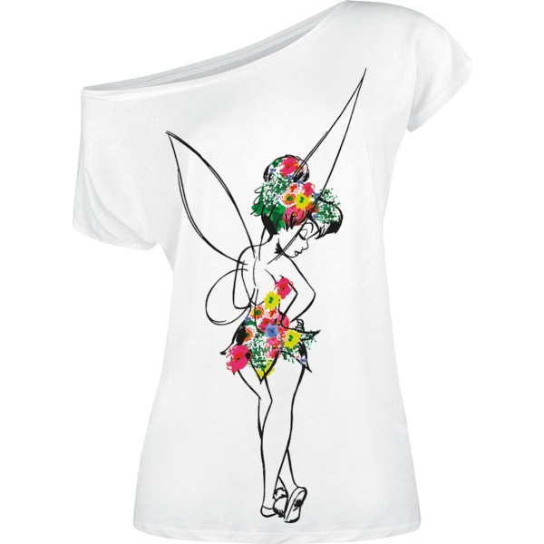 Peter Pan Tinker Bell - Flower Power Dámské tričko bílá - Merchstore.cz