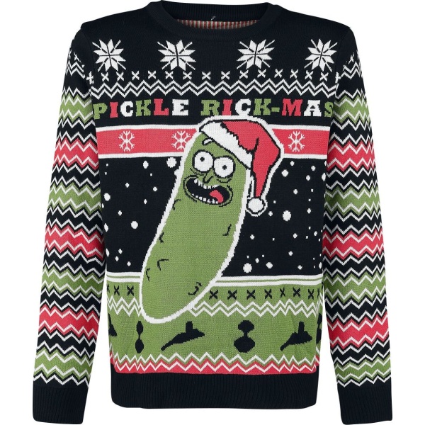 Rick And Morty Pickle Rick Pletený svetr vícebarevný - Merchstore.cz