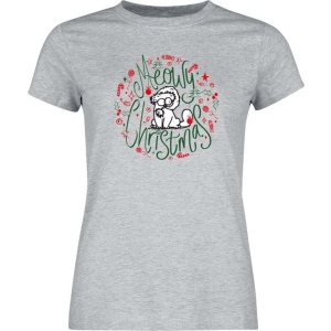 Simon's Cat Meowy Christmas Dámské tričko prošedivelá - Merchstore.cz