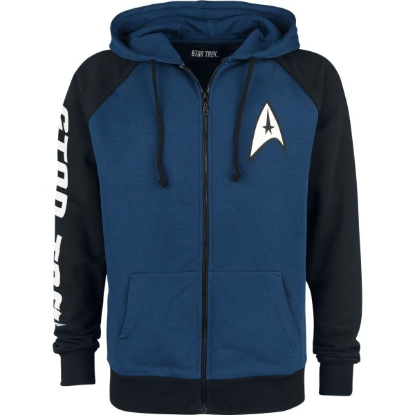 Star Trek NCC-1701 Mikina s kapucí na zip modrá/cerná - Merchstore.cz