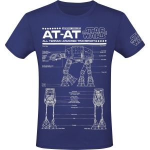 Star Wars AT-AT - Schematic Tričko modrá - Merchstore.cz