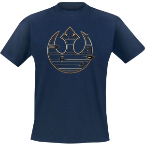 Star Wars Gold Rebel Logo Tričko modrá - Merchstore.cz