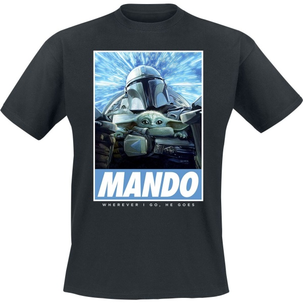 Star Wars The Mandalorian - Season 3 - Wherever I Go Tričko černá - Merchstore.cz