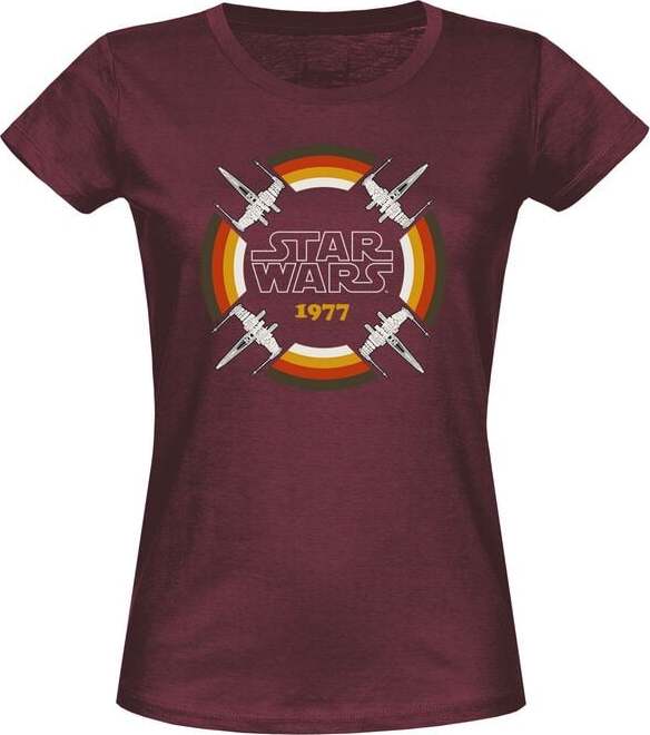 Star Wars X-Wing 77 Dámské tričko burgundská červeň - Merchstore.cz Star Wars X-Wing 77 Dámské tričko burgundská červeň - Merchstore.cz