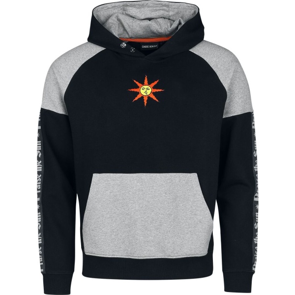 Dark Souls Solaire von Astora Mikina s kapucí skvrnitá černá / šedá - Merchstore.cz