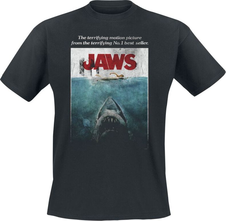 Der weisse Hai JAWS Washed Poster Tričko černá - Merchstore.cz Der weisse Hai JAWS Washed Poster Tričko černá - Merchstore.cz
