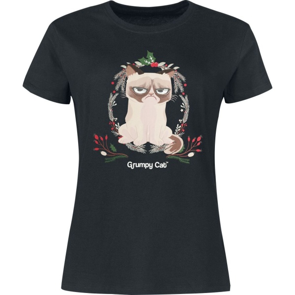 Grumpy Cat Grumpy Christmas Dámské tričko černá - Merchstore.cz