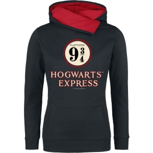 Harry Potter Hogwarts Express Dámská mikina s kapucí cerná/cervená - Merchstore.cz