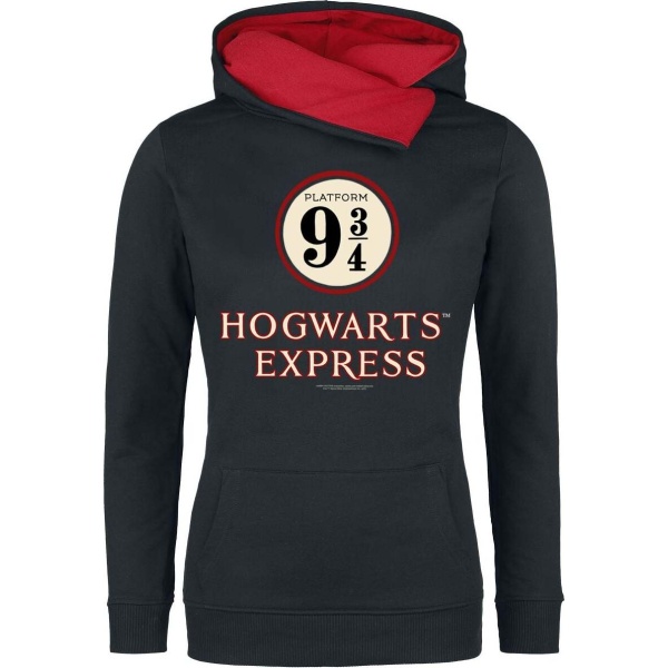 Harry Potter Hogwarts Express Dámská mikina s kapucí cerná/cervená - Merchstore.cz