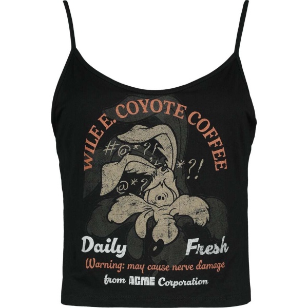 Looney Tunes Coyote - Coffee Dámský top černá - Merchstore.cz