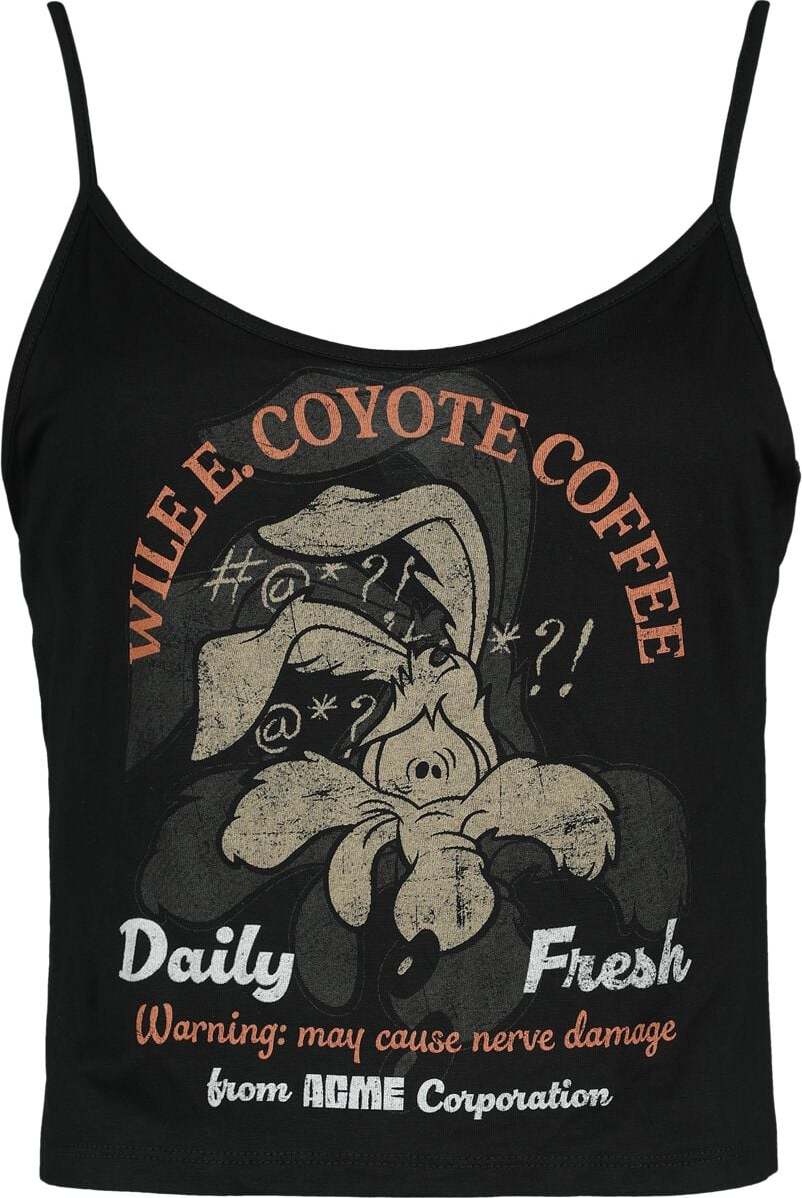 Looney Tunes Coyote - Coffee Dámský top černá - Merchstore.cz Looney Tunes Coyote - Coffee Dámský top černá - Merchstore.cz