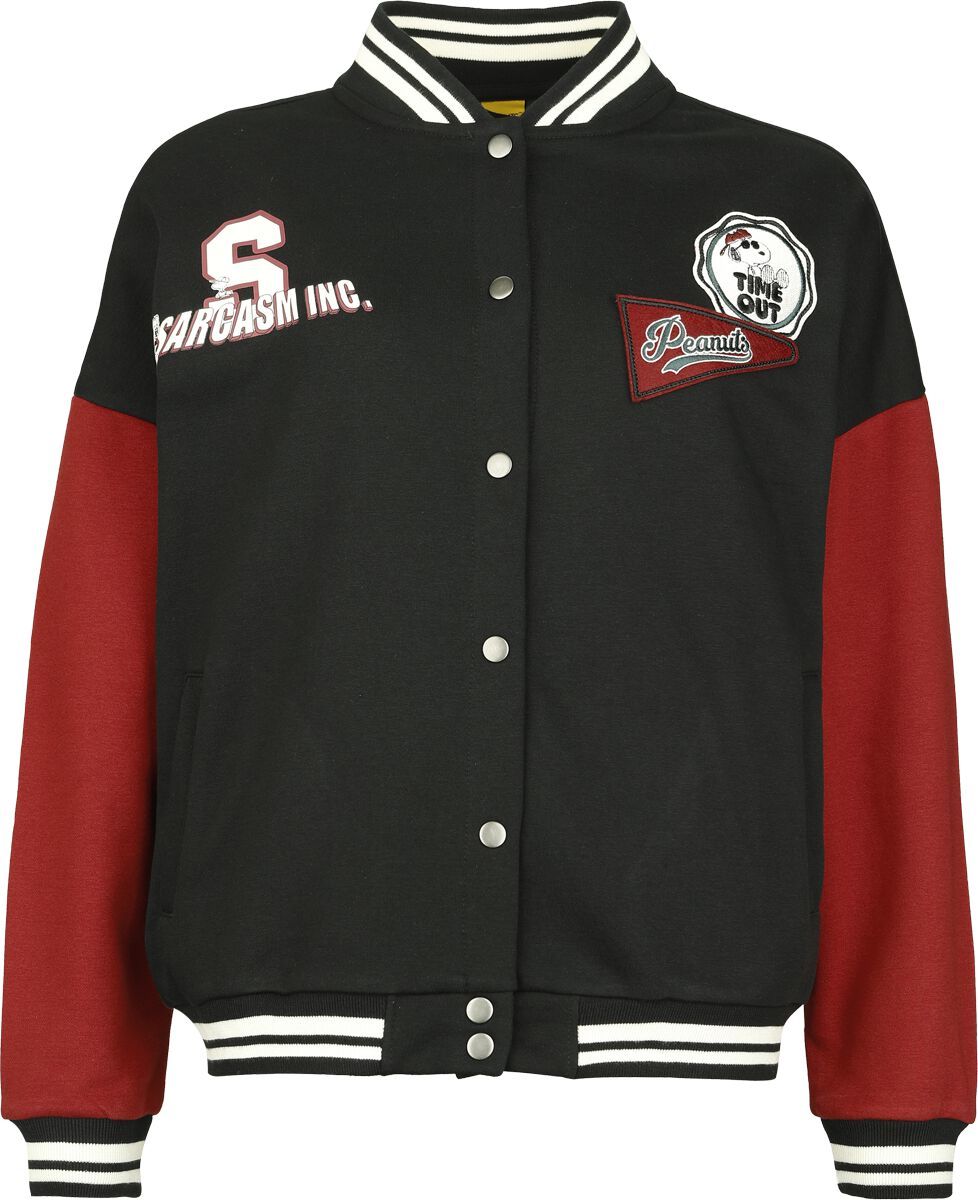 Peanuts Good Grief Dámská college bunda cerná/cervená - Merchstore.cz