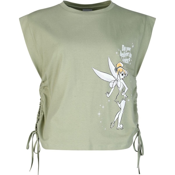 Peter Pan Tinker Bell - Never Grow Up Dámský top olivová - Merchstore.cz