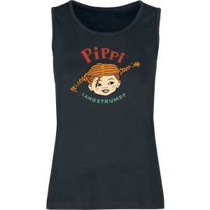 Pippi Langstrumpf Pipi Dlouhá Punčocha Tank top černá - Merchstore.cz